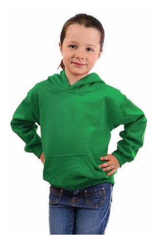 Poleron Infantil Algodón Canguro Capucha Para Estampar