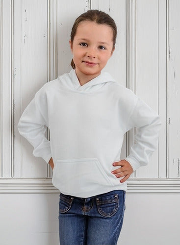 Poleron Infantil Algodón Canguro Capucha Para Estampar