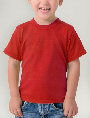 Polera Algodón Niños Manga Corta Para Estampar