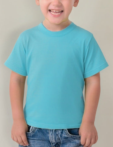 Polera Algodón Niños Manga Corta Para Estampar