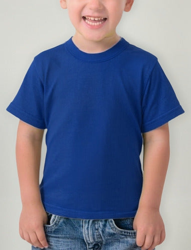 Polera Algodón Niños Manga Corta Para Estampar
