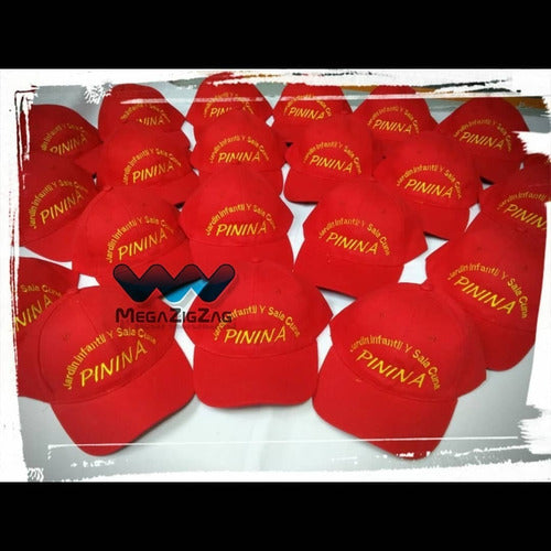 Pack6 Gorro Jockey Denim Con Bordado Personalizado