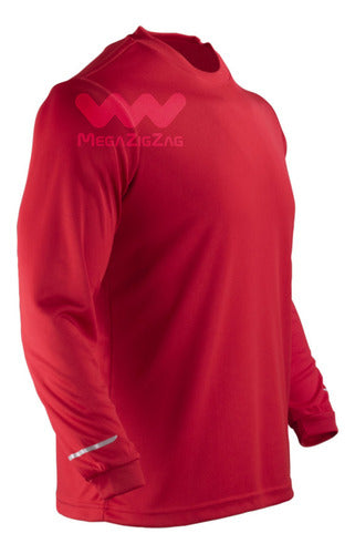 Polera poliester manga larga uv rojo
