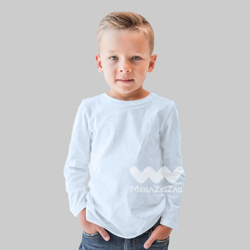 Polera Algodon Niños Manga Larga Camiseta