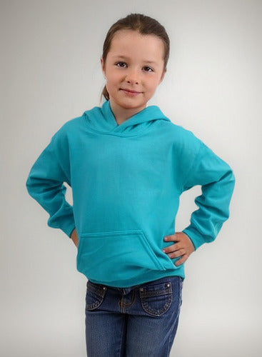 Poleron Infantil Algodón Canguro Capucha Para Estampar