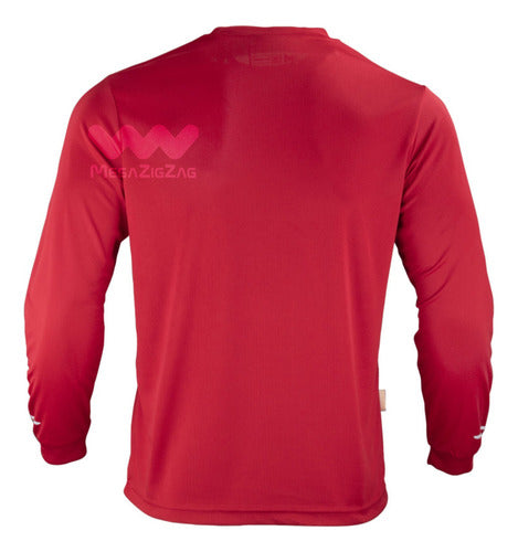 Polera poliester manga larga uv rojo