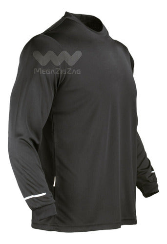 Polera poliester manga larga uv blanco negro