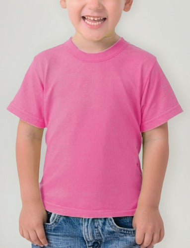 Polera Algodón Niños Manga Corta Para Estampar
