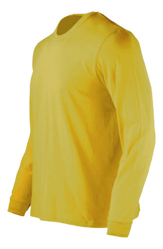 Polera Manga Larga Algodon Cuello Redondo