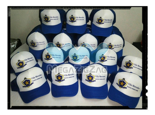 Pack6 Gorro Jockey Malla Estampado Personalizado