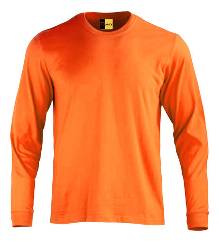 Polera Manga Larga Algodon Cuello Redondo