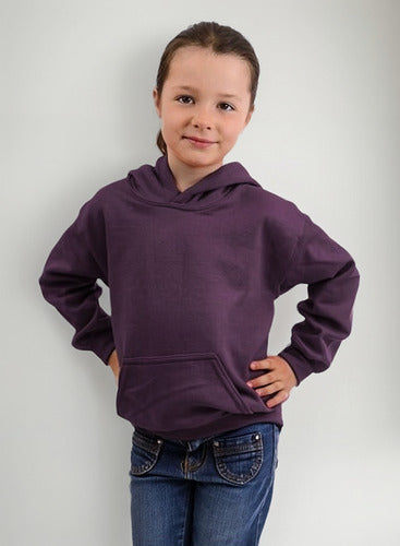 Poleron Infantil Algodón Canguro Capucha Para Estampar