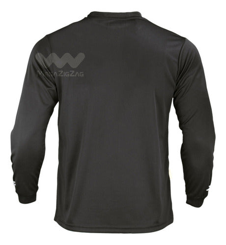 Polera poliester manga larga uv blanco negro