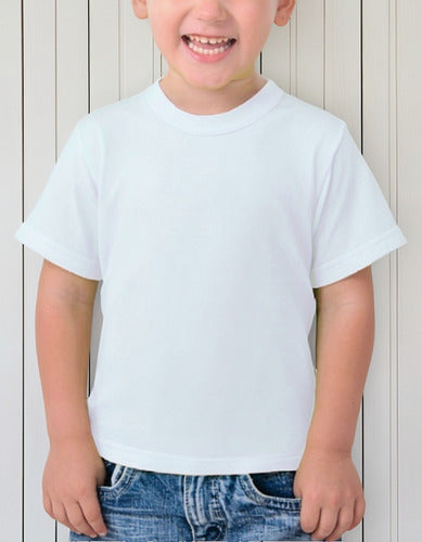 Polera Algodón Niños Manga Corta Para Estampar