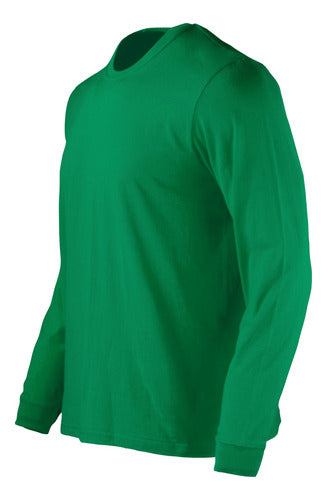Polera Manga Larga Algodon Cuello Redondo