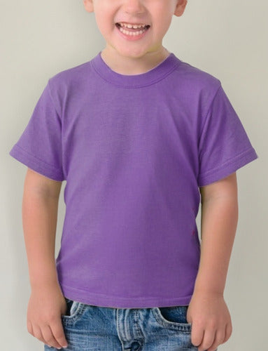 Polera Algodón Niños Manga Corta Para Estampar