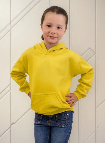 Poleron Infantil Algodón Canguro Capucha Para Estampar