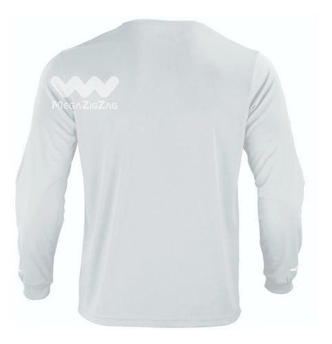 Polera poliester manga larga uv blanco