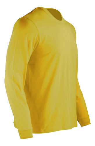 Polera Manga Larga Algodon Cuello Redondo