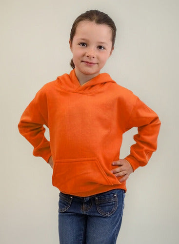 Poleron Infantil Algodón Canguro Capucha Para Estampar