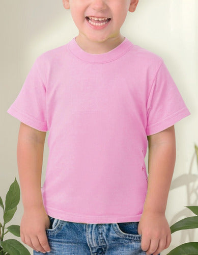 Polera Algodón Niños Manga Corta Para Estampar