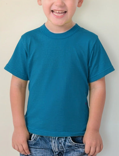 Polera Algodón Niños Manga Corta Para Estampar