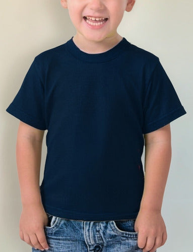 Polera Algodón Niños Manga Corta Para Estampar
