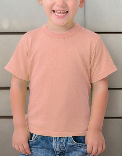 Polera Algodón Niños Manga Corta Para Estampar