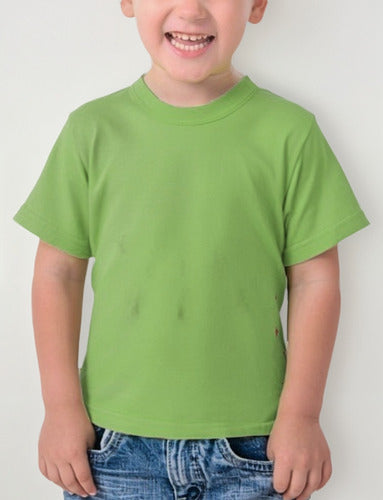 Polera Algodón Niños Manga Corta Para Estampar