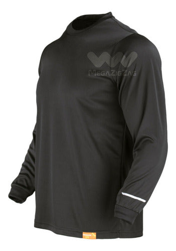 Polera poliester manga larga uv blanco negro