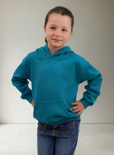 Poleron Infantil Algodón Canguro Capucha Para Estampar