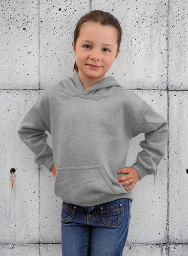 Poleron Infantil Algodón Canguro Capucha Para Estampar