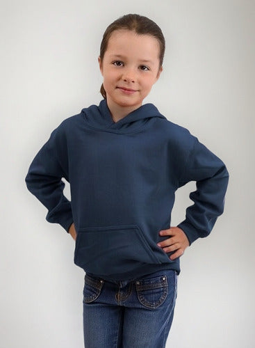 Poleron Infantil Algodón Canguro Capucha Para Estampar