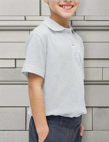 Polera pique manga corta algodon blanco