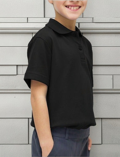 Polera pique manga corta algodon negro