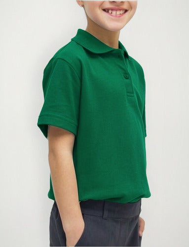 Polera pique manga corta algodon verde cata