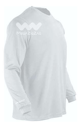 Polera poliester manga larga uv blanco