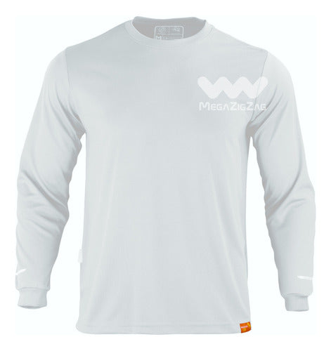 Polera poliester manga larga uv blanco