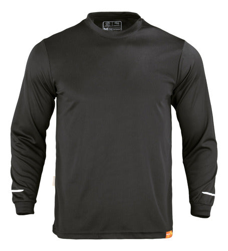 Polera poliester manga larga uv blanco negro
