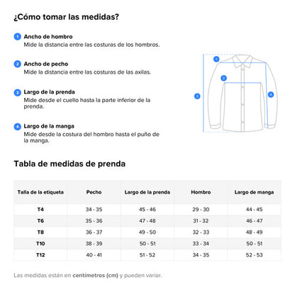 Polera Algodon Niños Manga Larga Camiseta