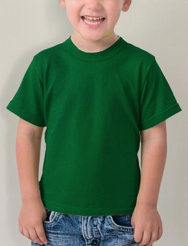 Polera Algodón Niños Manga Corta Para Estampar