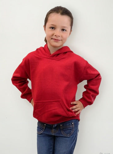 Poleron Infantil Algodón Canguro Capucha Para Estampar