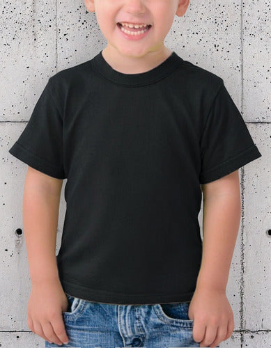 Polera Algodón Niños Manga Corta Para Estampar