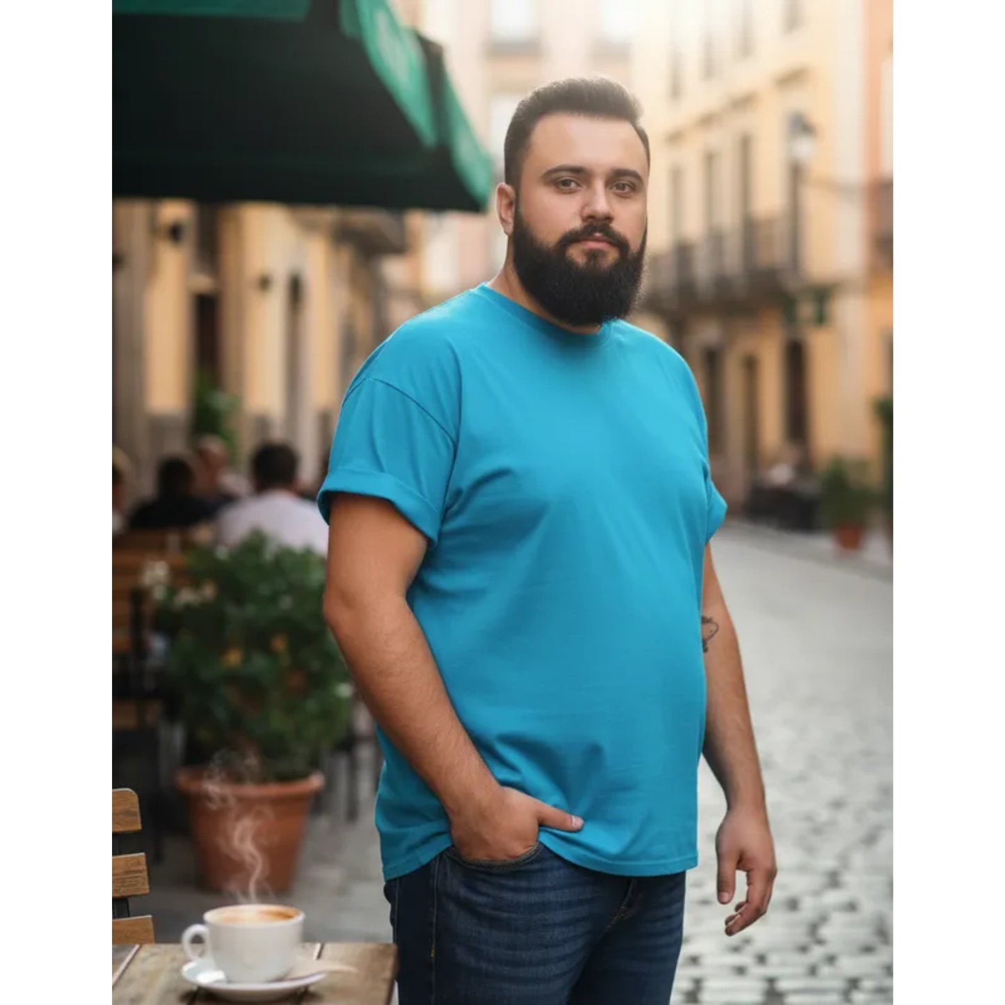 Polera Sumey Algodón Premium Plus Size Manga Corta Hombre