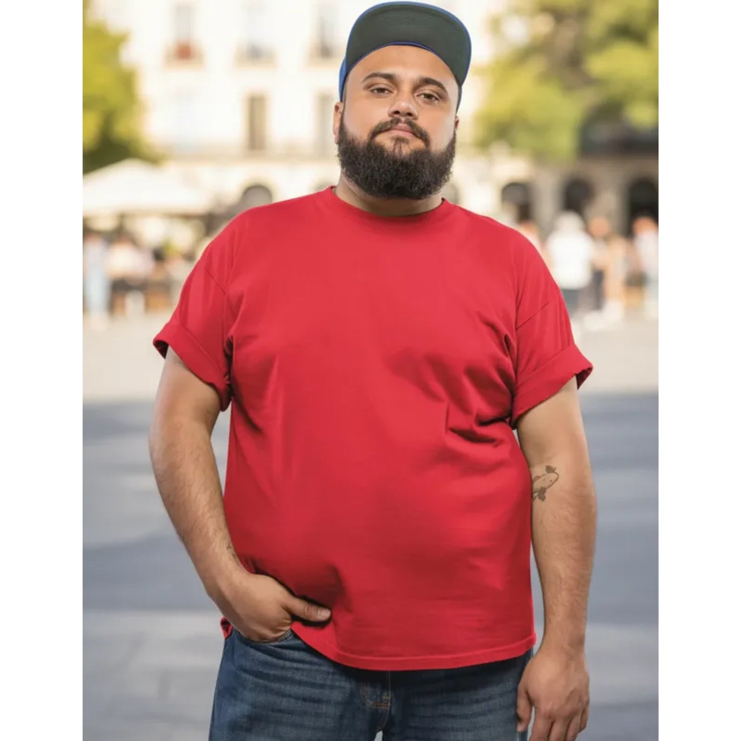 Polera Sumey Algodón Premium Plus Size Manga Corta Hombre