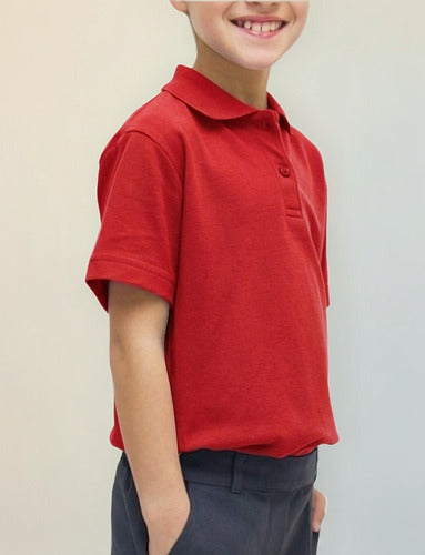 Polera pique manga corta algodon rojo
