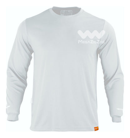 Polera poliester manga larga uv blanco
