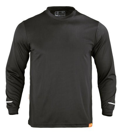 Polera poliester manga larga uv blanco negro 