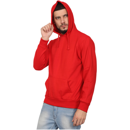 Poleron canguro capucha algodon rojo